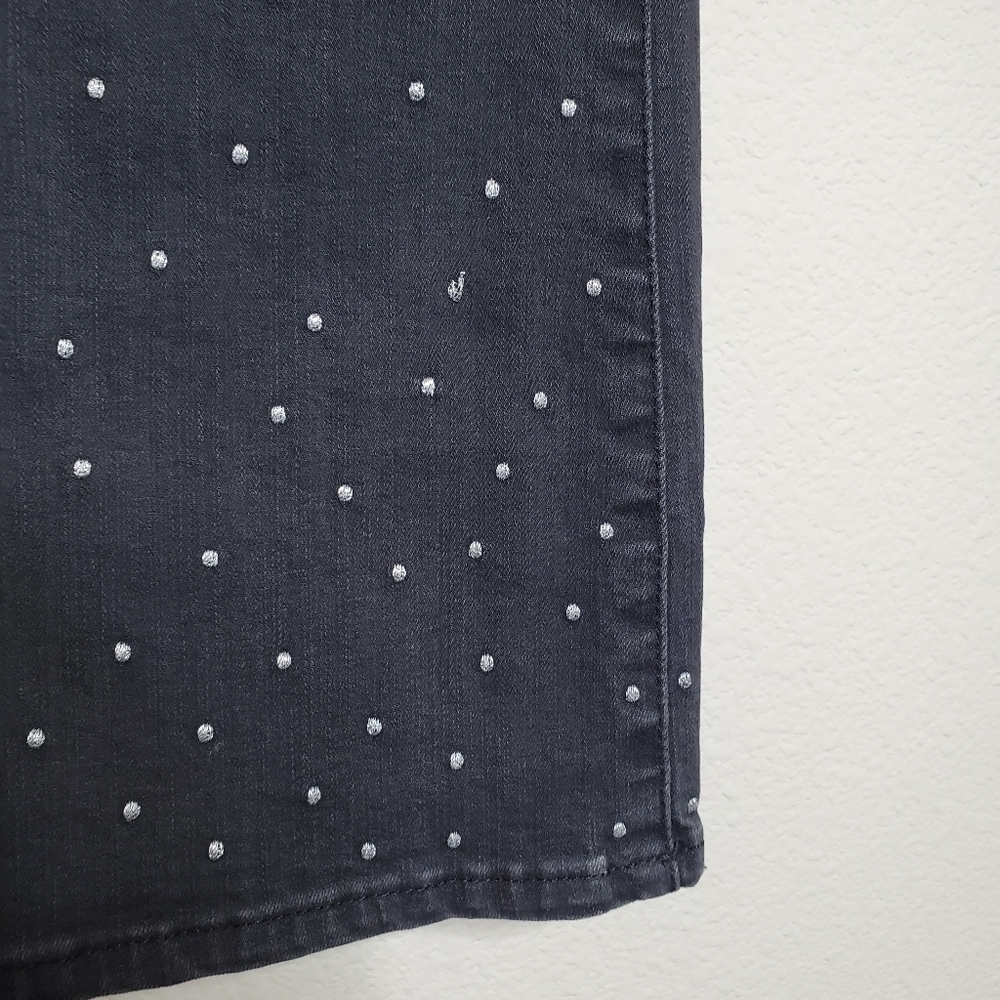 Madewell Black Scattered Metallic Dot High Rise Cali Demi Boot Cut Flare Jeans - Picture 14 of 15